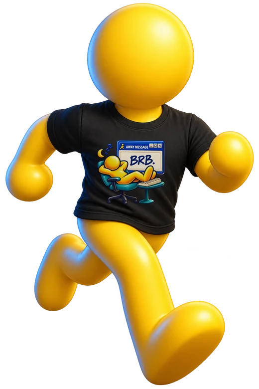 Running Man wearing the Away Message shirt