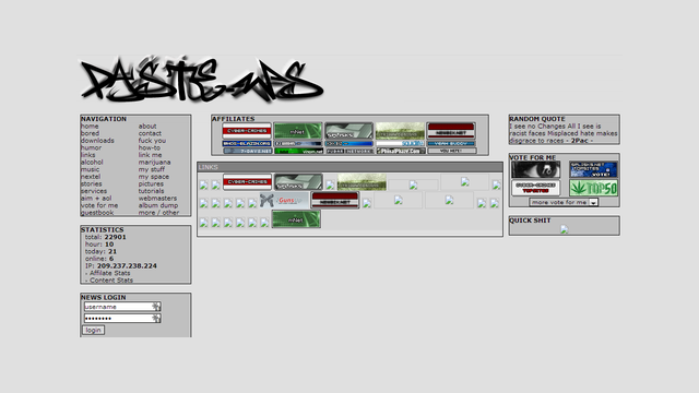 When I first started PASTE.WS this was the layout.