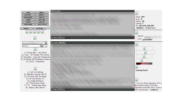 One of the earlier layout's created for PASTE.WS.
